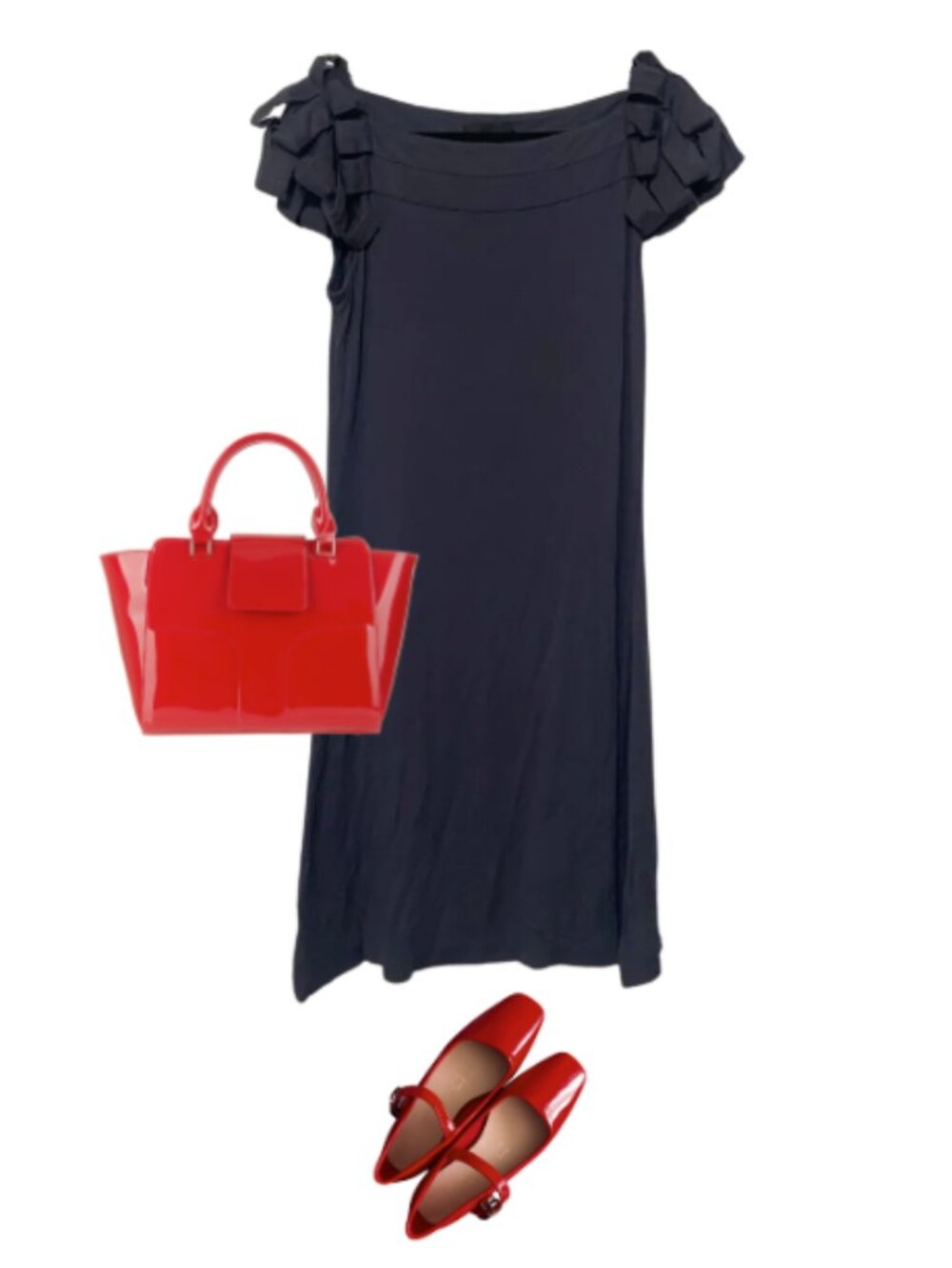 Cynthia Rowley EUC jersey knit artsy funky statement sleeve midi length dress M